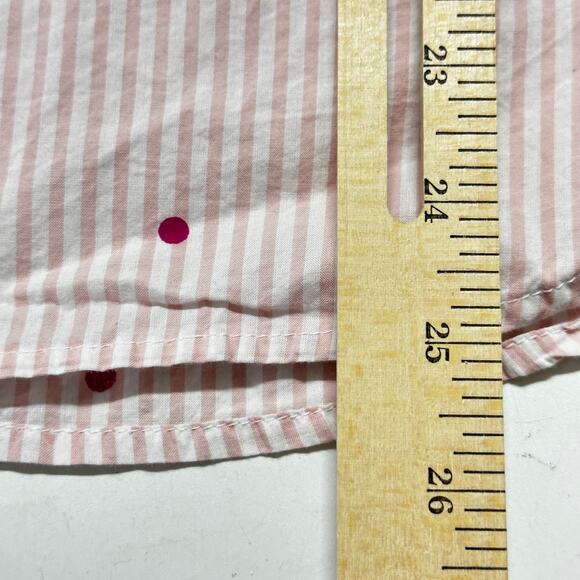Old Navy Tunic Shirt Size S Pink White Striped Polka Dots 100% Cotton Button Up - Picture 7 of 8